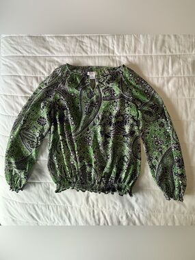 Liz Claiborne Flowy Blouse Med Petite